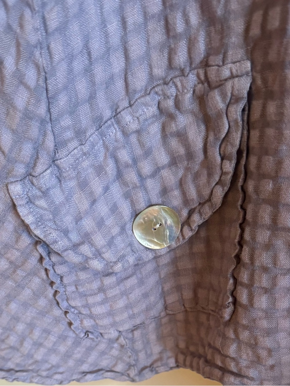 Niche by Habitat Linen Rayon Crinkle Tunic Top Lavender Large Lagenlook - Picture 3 of 5
